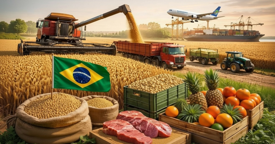 Agronegócio impulsiona balança comercial brasileira com superávit de US$ 33 bilhões